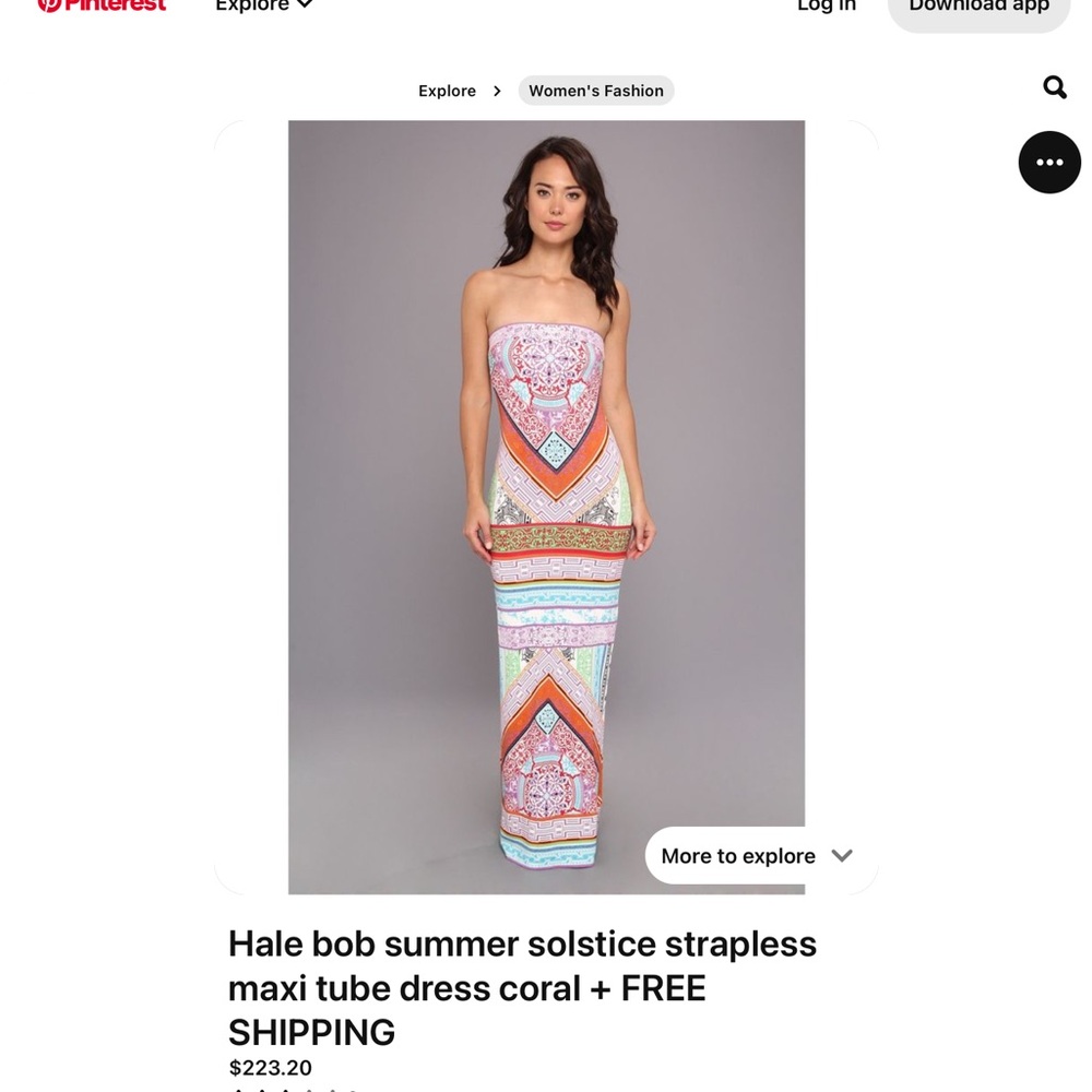 Hale Bob Orange and White Strapless Sundress Resort Wear